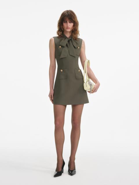 self-portrait Khaki Twill Mini Dress