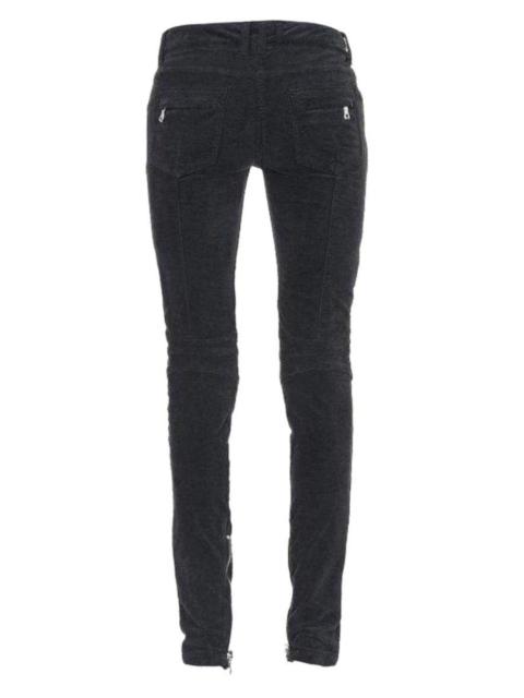 Balmain Velvet Biker Jeans