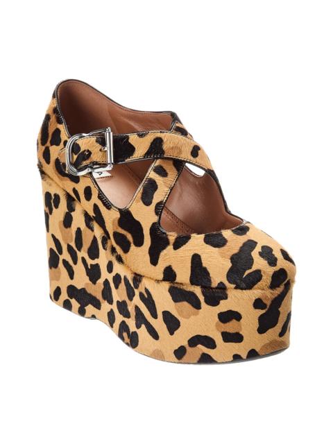 Alaïa ALAÏA Criss Cross Haircalf Wedge Pump