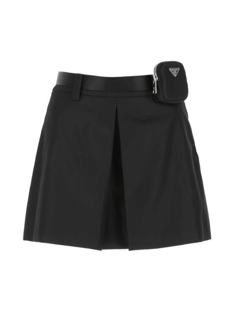 Black Nylon Mini Skirt