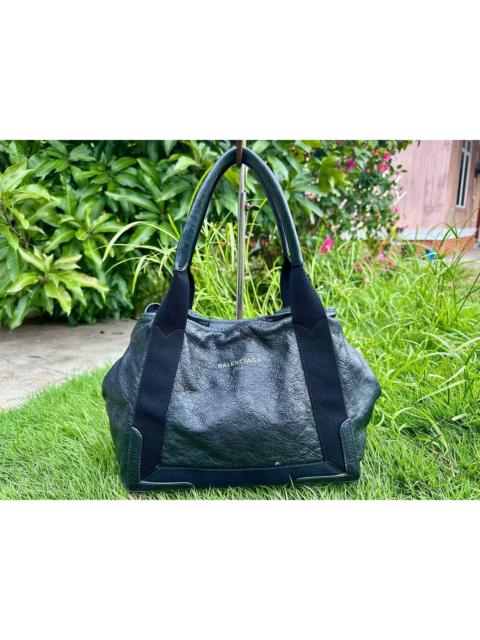 BALENCIAGA Authentic Balenciaga Navy Cabas Small Leather Tote Bag