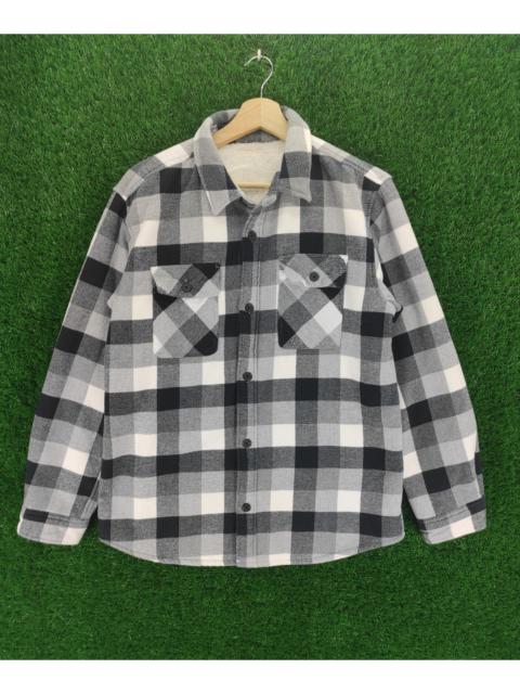 Other Designers Japanese Brand - GU Checkered Flannel Fleece Lining Button Up
