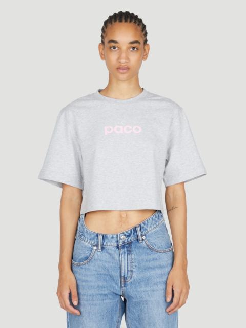 rabanne Logo Print Cropped T-Shirt