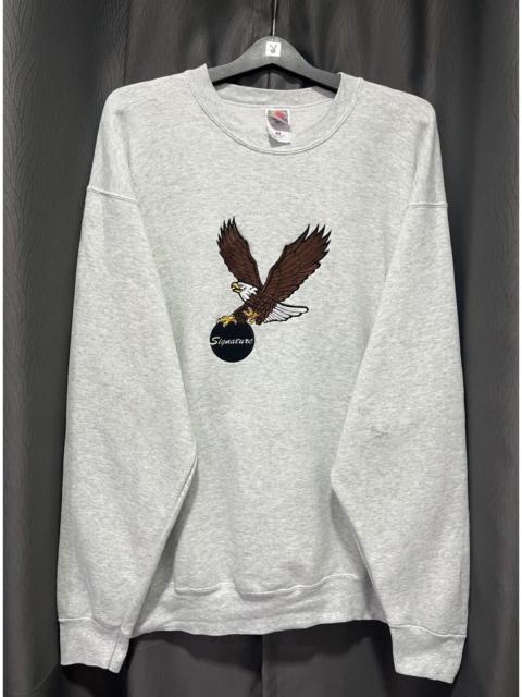 Vintage Embroidery Eagle Signature Pullover Jumper 90s