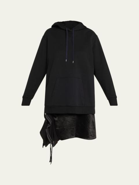 Hoodie Combo Dress with Flounce Skirt