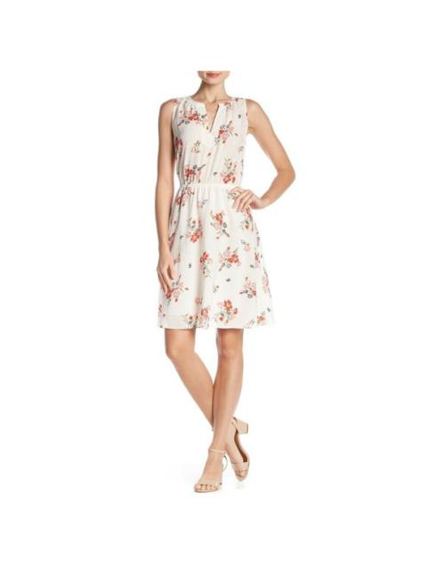 Other Designers REBECCA TAYLOR Marguerite White Floral Print Crepe Silk  Dress $375 Sz 4 NWT