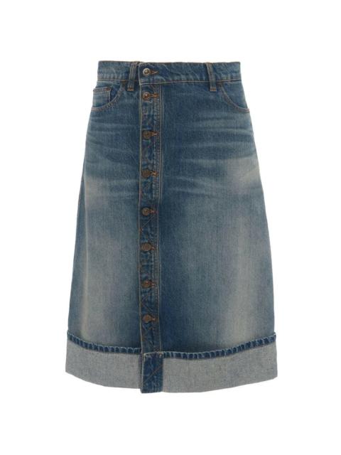 Victoria Beckham PLACKET DETAIL DENIM SKIRT