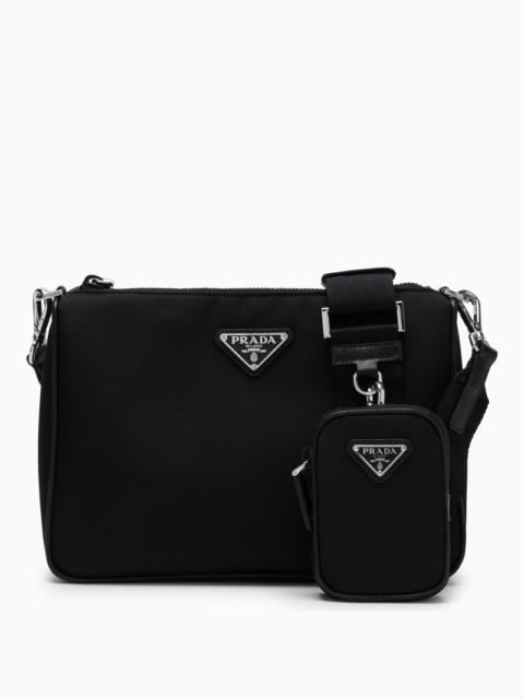 Prada Black Cross-Body Bag In Re-Nylon And Saffiano Leather Men