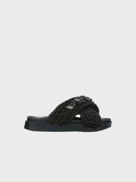 INUIKII Woven Stone Slipper Black