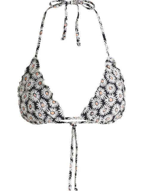 HUGO HALTER-NECK BIKINI TOP WITH RUFFLED EDGE