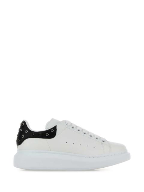 Alexander McQueen Alexander Mcqueen Women White Leather Sneakers With Black Leather Heel