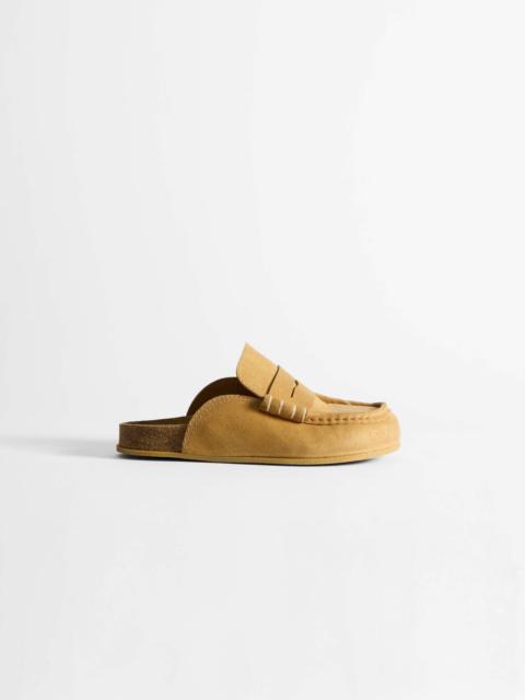 JW Anderson WOMENS STITCH LOAFER MULES IN MUSTARD