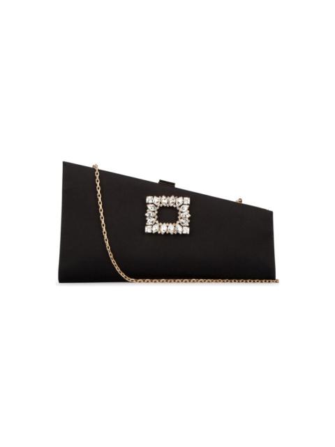 Roger Vivier Roger Vivier Pochette Twinkle Asymetrique Boucle Strass En Satin