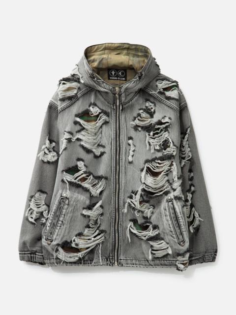 Thug Club HELL DENIM CAMO HOODED ZIP-UP