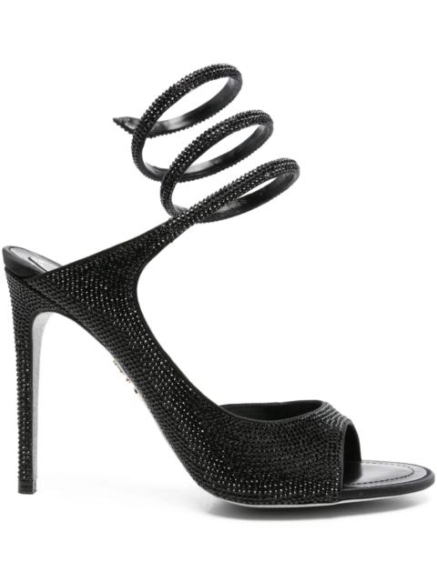 RENE CAOVILLA 105mm crystal-embellished spiral-wrap sandals