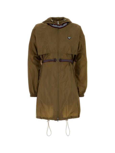 Prada Prada Women Army Green Re-Nylon Raincoat