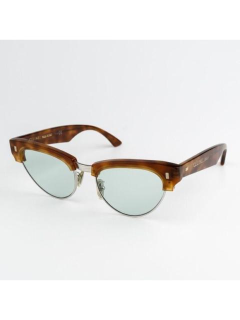 CELINE NEW Celine CL40059U 18N Shiny Rhodium Havana Green Women Cat Eye Sunglasses