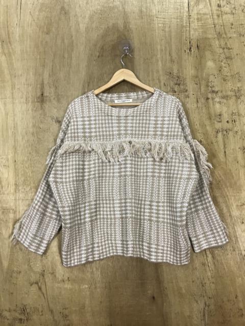 Other Designers Japanese Brand - Gg Checkered Fringe Knit Sweater