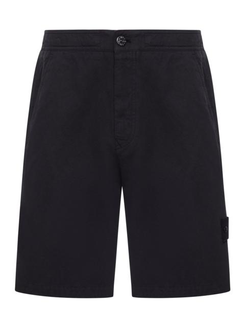 Stone Island COTTON BERMUDA SHORTS WITH ICONIC BADGE APPLIED
