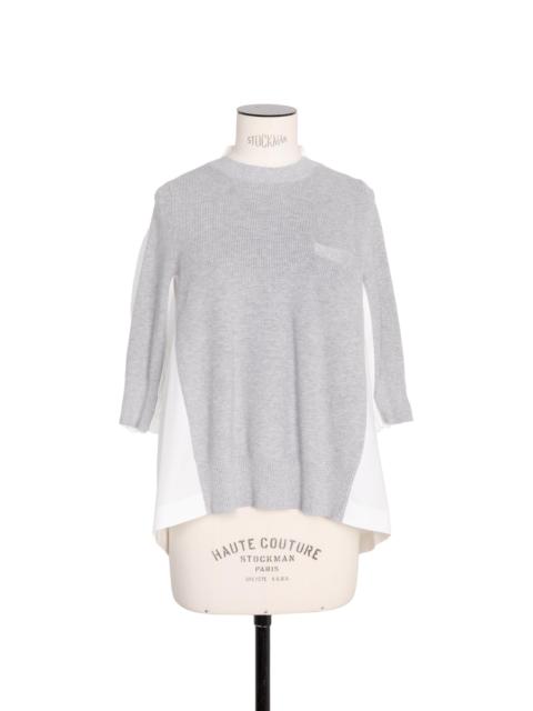 sacai Cotton Knit x Cotton Poplin Pullover