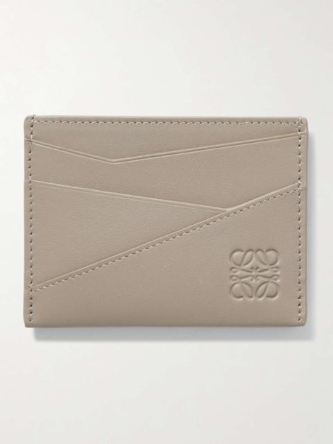 Puzzle Logo-Debossed Leather Cardholder