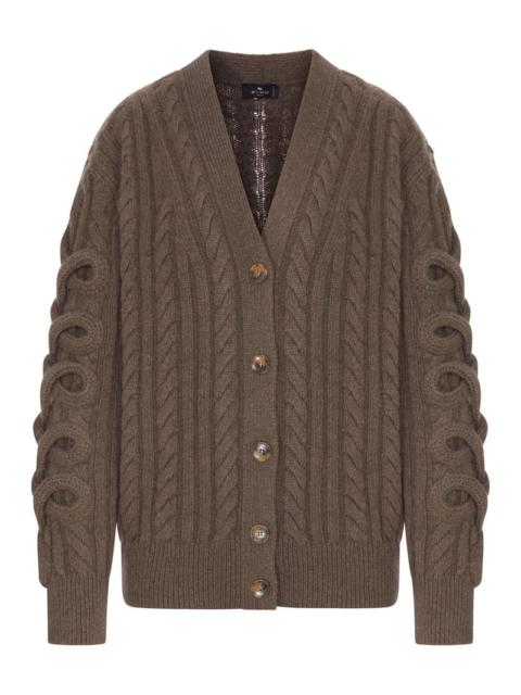 Etro Etro Women Cable Knit Cardigan With Curly Sleeves