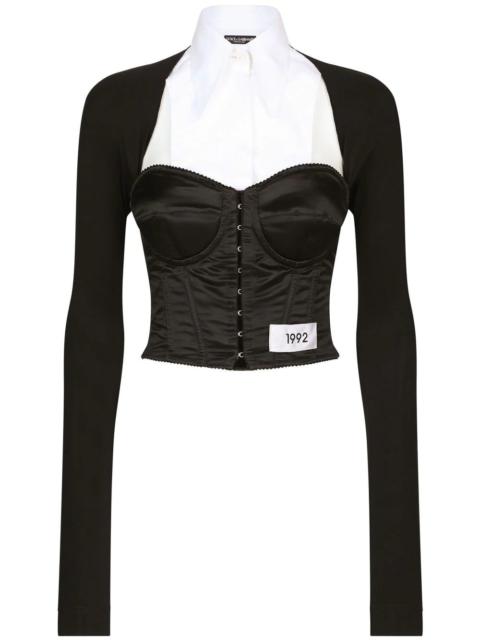 Dolce & Gabbana Kim Dolce & Gabbana Jersey Satin and Poplin Corset top