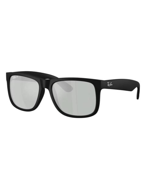 Ray-Ban Ray Ban Justin Classic Green Mirror Silver Polarized Square Men's Sunglasses RB4165 622/Y4 51