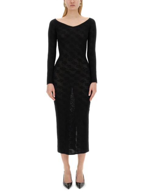 Dolce & Gabbana Dolce & Gabbana Women Jacquard Logo Sheath Dress