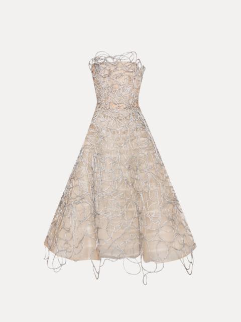 Oscar de la Renta CRYSTAL EMBROIDERED CORD GOWN