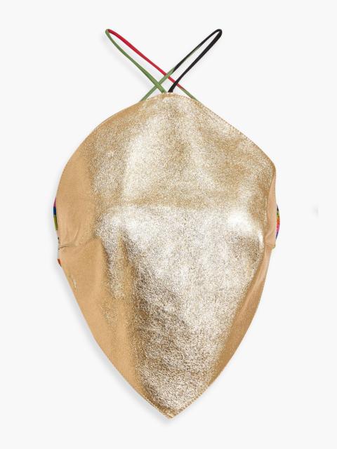 PUCCI Cropped metallic leather top