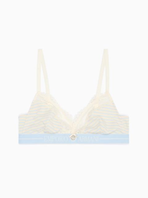 EMPORIO ARMANI ASV RIBBED RECYCLED-JERSEY TRIANGLE BRA