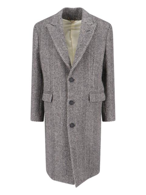 Golden Goose Golden Goose Men Herringbone Pattern Single-Breasted Coat