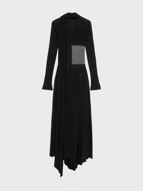 Blumarine LONG JERSEY DRESS WITH TULLE INSERT