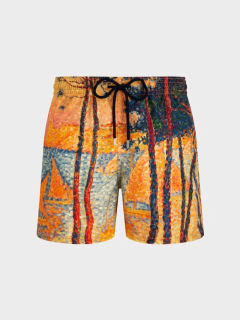 Vilebrequin Men 360 Swim Trunks Voile et Pins - Vilebrequin x Paul Signac