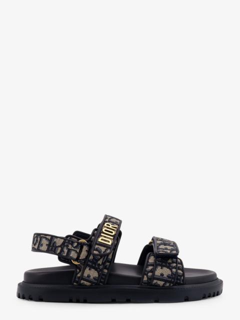 Dior Women Dioract Cotton Sandals With Dior Oblique Motif