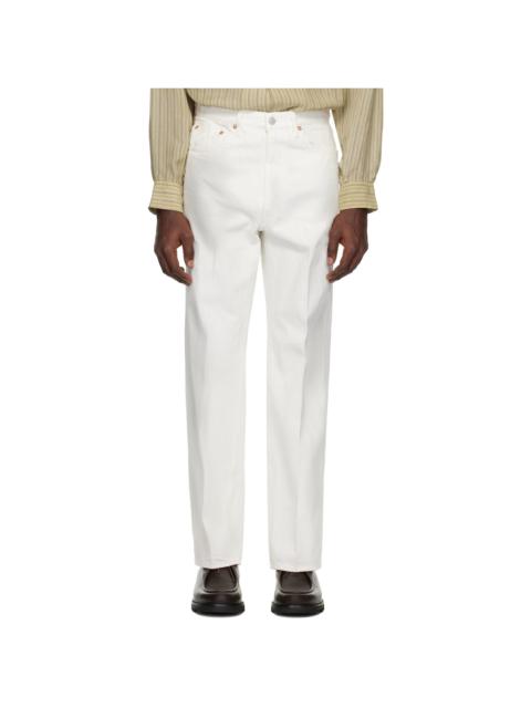 White Skate Shoecut Jeans
