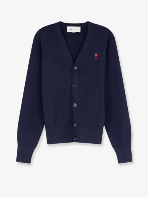 AMI Paris Ami Paris Men Wool Cardigan With Iconic Embroidery