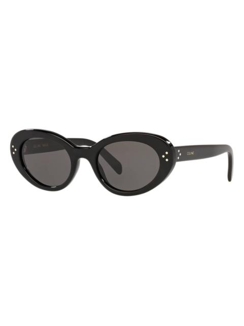 CELINE Celine Bold 3 Dots Grey Oval Ladies Sunglasses CL40193I 01A 53