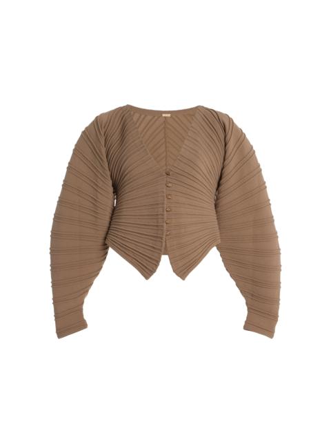 Cult Gaia Blair Knit Cardigan Nutmeg