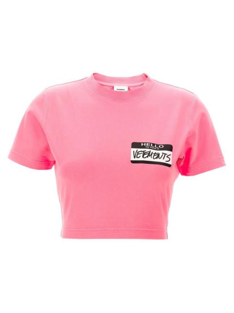 Vetements 'Hello My Name Is Vetements' Cropped T-Shirt