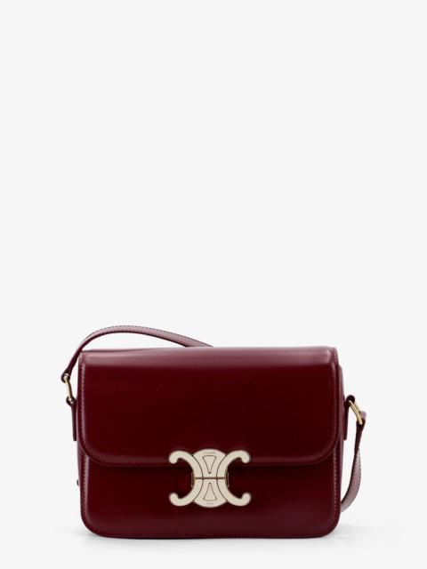 CELINE Celine Teen Triomphe leather crossbody bag with enameled Tri