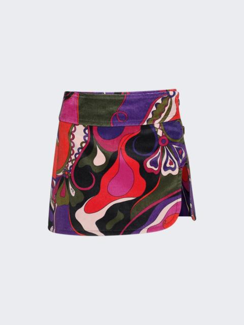PUCCI Orchidee Print Mini Skirt Multicolor