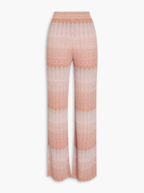 Missoni Metallic crochet-knit flared pants