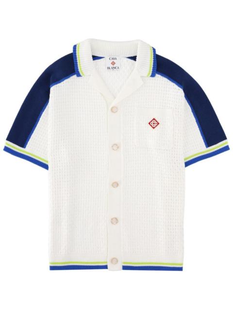CASABLANCA CAMICIA IN MISTO COTONE CROCHET CON LOGO