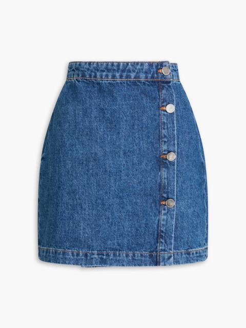 DEREK LAM 10 CROSBY Nova denim mini wrap skirt