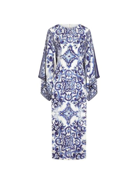 Dolce & Gabbana Scarf Print Silk Charmeuse Maxi Dress