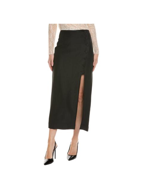 Sandro Sandro Linen-Blend Midi Skirt