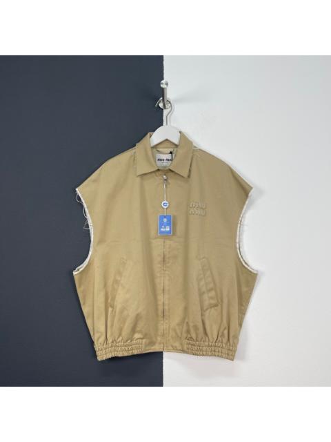 Miu Miu Miumiu Khaki Distressed Vest Jacket