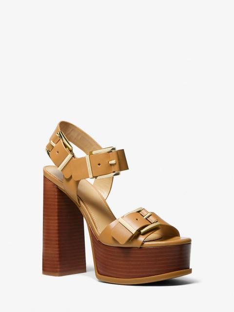 MICHAEL KORS Colby Leather Platform Sandal